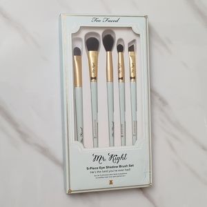 New Too Faced Limited Edition Mr. Right 5-Piece Eyeshadow/Brow Brush Set